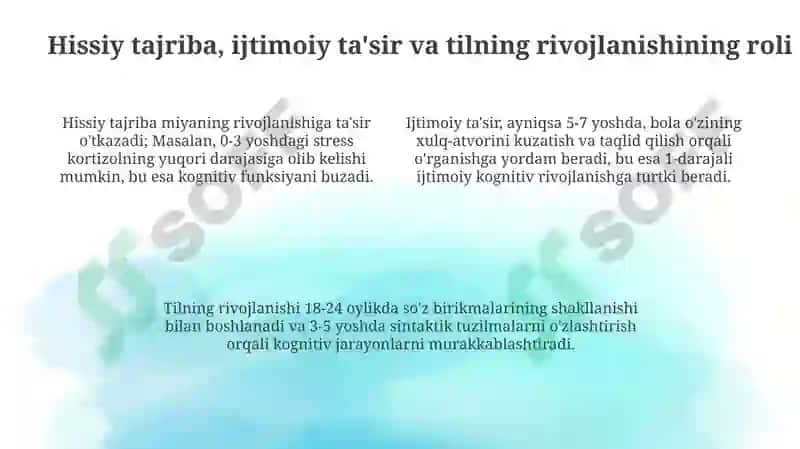 Kognitiv jarayonlarning shakllanishi 4