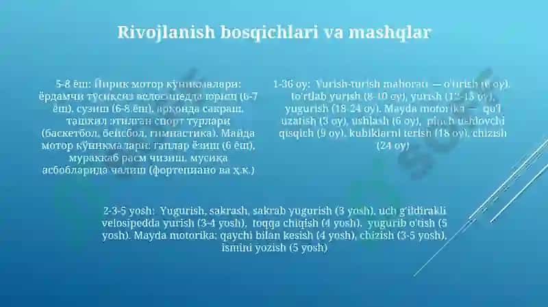 Yoshga mos jismoniy mashqlar (YMJ) o‘zgartirishlarni talab qiladi 4