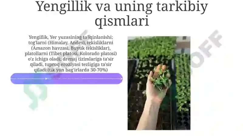 Tuproq hosil bo‘lishida relyefning ahamiyati 4