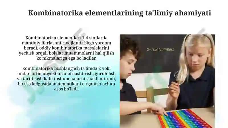 Boshlangʻich talimda kombinatorika elementlariga oid didaktik oʻyinlar toʻplash 4