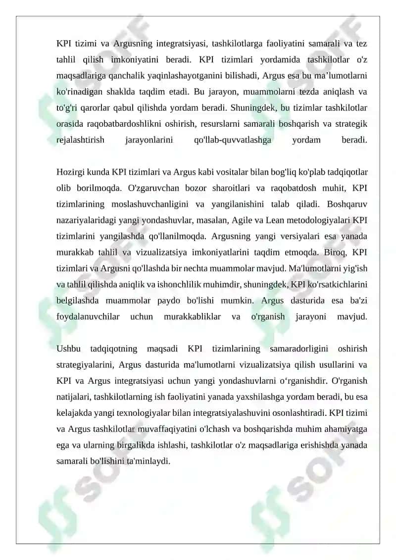 KPI TIZIMI VA ARGUS 4