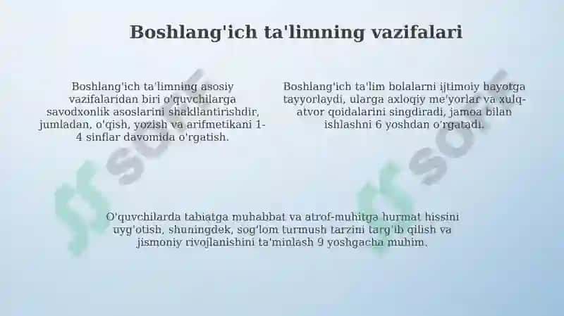 Boshlang'ich ta'limning maqsadi va vazifalari 4