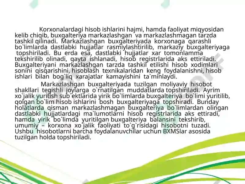 BUXGALTERIYADA  ISHNI  TASHKIL  QILISH 4