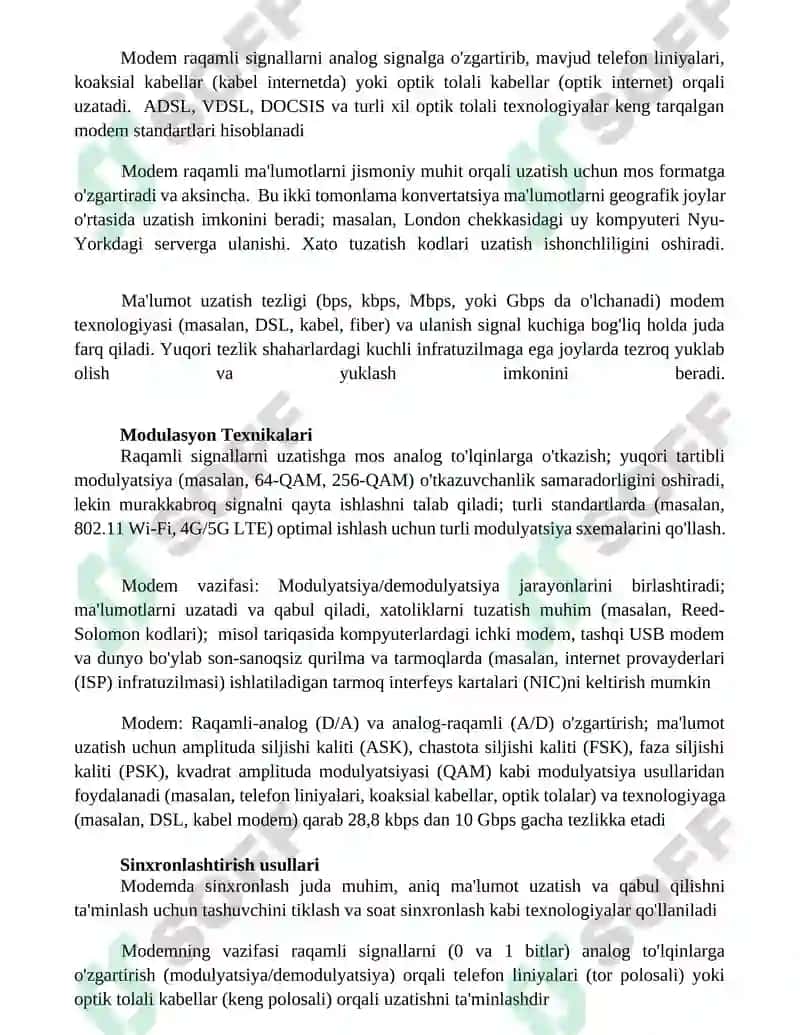 Modem qurilmasi vazifasi 4