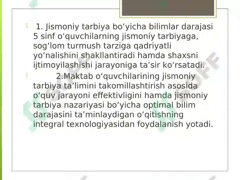 MAKTAB TA’LIMIDA JISMONIY TARBIYADARSLARINI INTEGRALLASHTIRISHTEXNOLOGIYaSIGA O‘RGATISH 4