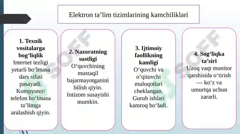 Masofaviy ta'limning afzalliklari va kamchiliklari 4