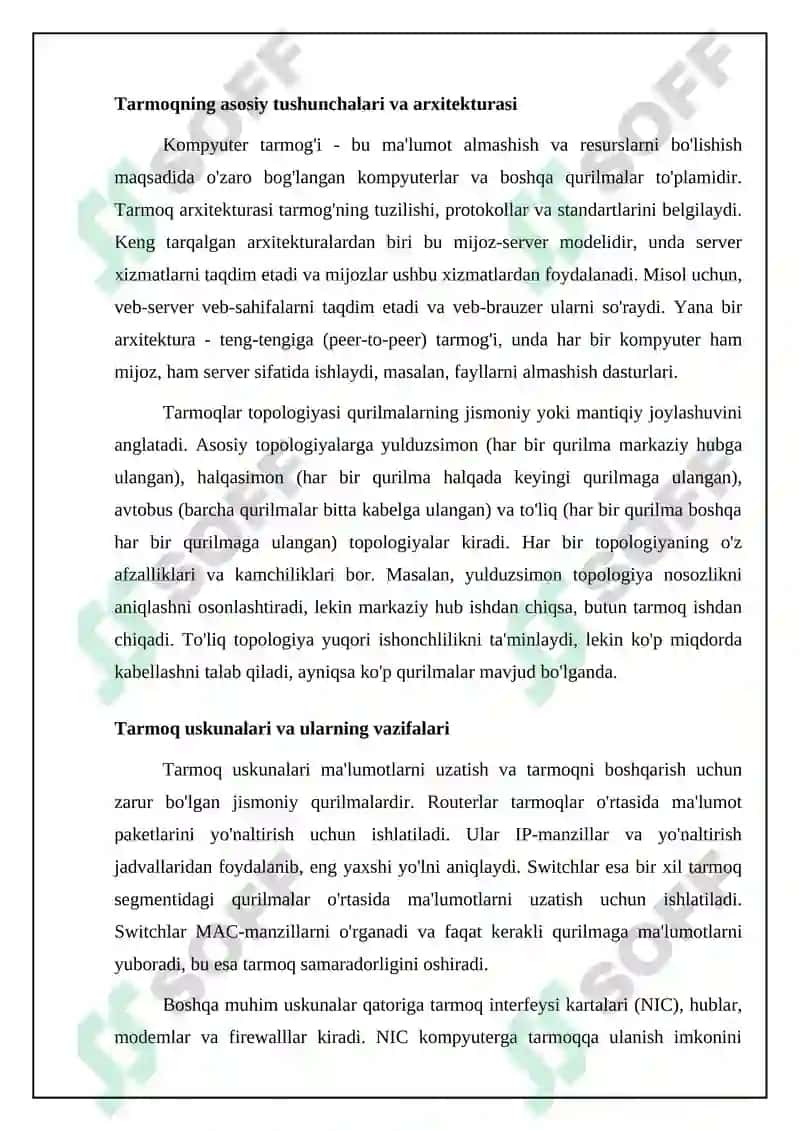 Tarmoq texnologiyalari va ulardan foydalanish 4