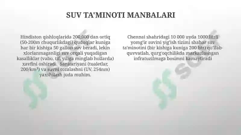 Mahalliy va markazlashgan suv taʼminoti 4