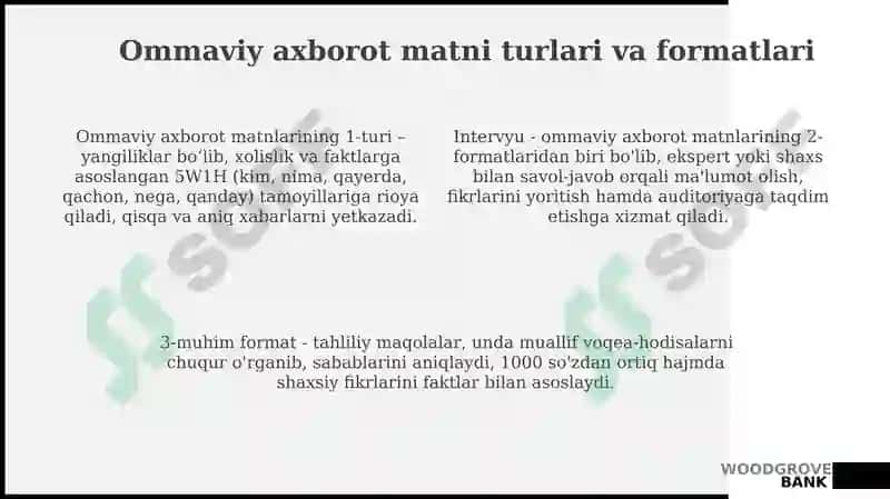 Ommaviy axborot matnining asosiy elementlari 4
