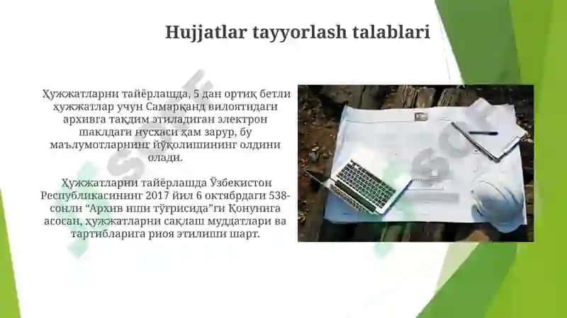 Ma'lumot axborot hujjatlari turlari va tayyorlanishida qo'yiladigan talablar 4