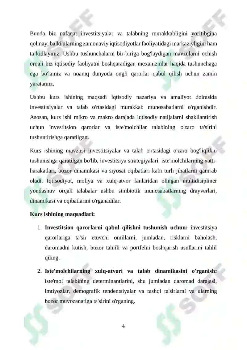 Investitsiyalar va ularga talab 4