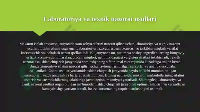 Xom-ashyo sifatini baholash mezonlari 4
