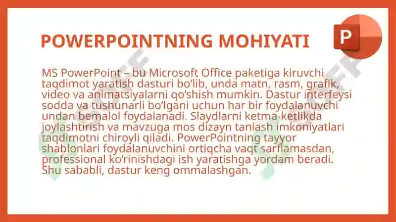 MS Power Point dasturida multimediyali taqdimotlar yaratish 4
