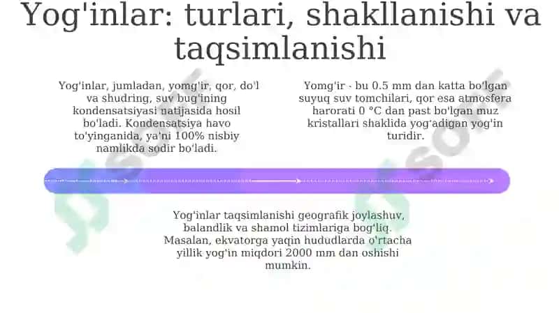 Ob-havo elementlari, yog‘inlar, shamollar va ularning tabiiy o‘zgarishlari 4