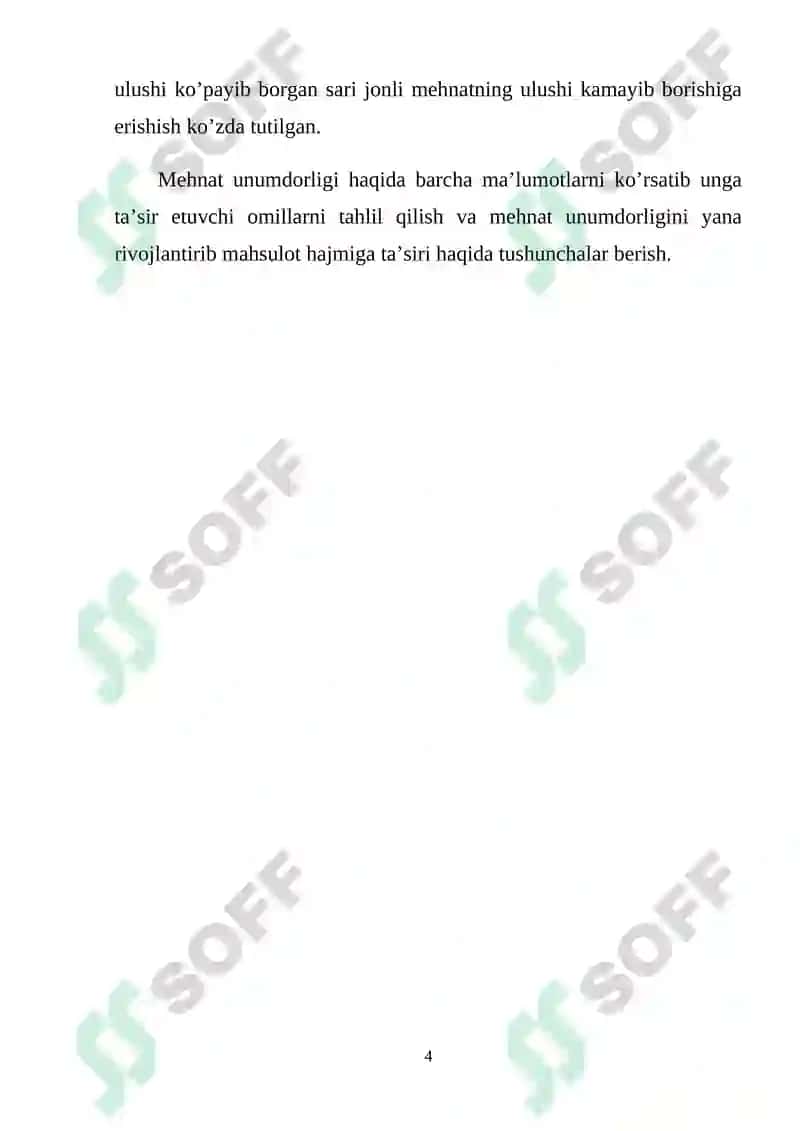 Mehnat unumdorligi va uning hajmiga ta'sir etuvchi omillar 4