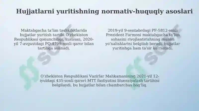 Maktabgacha ta’limda ish hujjatlari bilan ishlashning turli bosqichlari 4