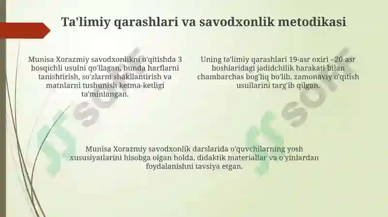 Munisa Xorazmiyning pedagogik merosi 4
