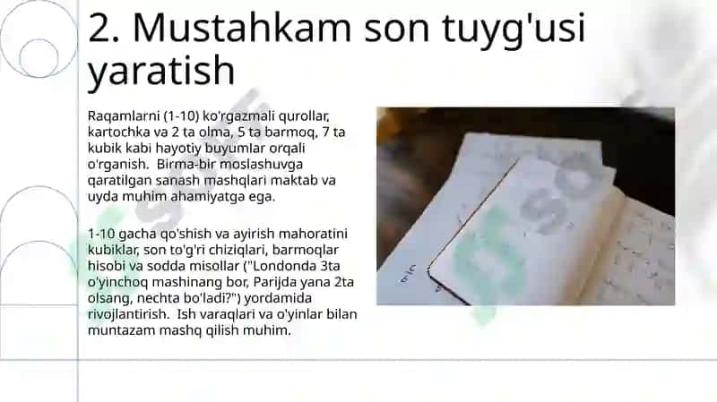 1 dan 10 gacha boʻlgan sonlar doirasida hisoblash malakasini oshirish 4