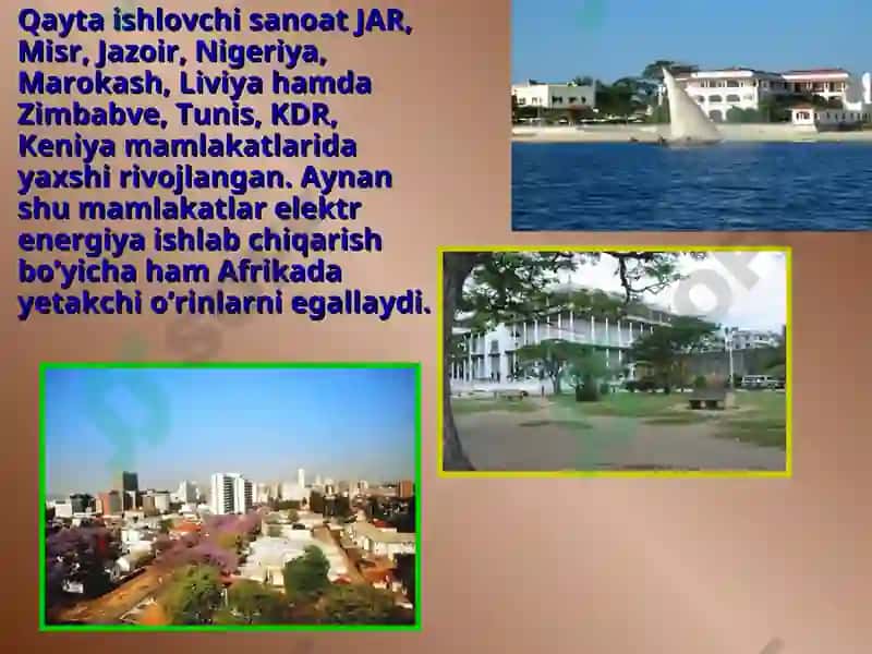 Afrika mamlakatlari xo’jaligi, iqtisodiy rayonlari 4