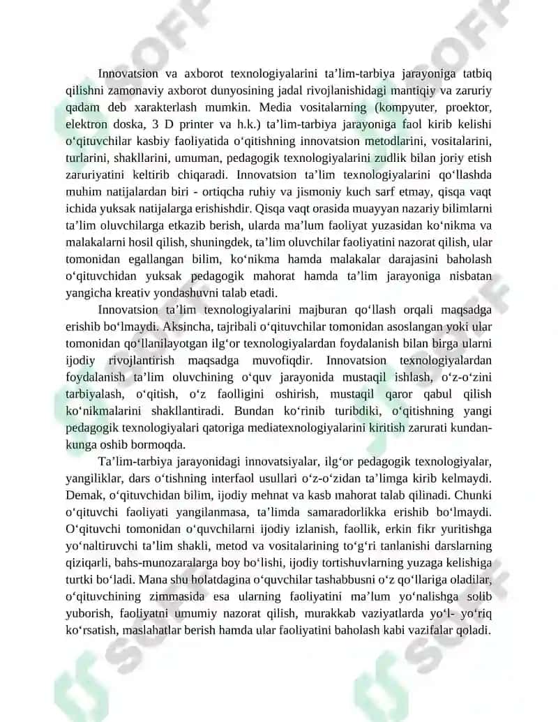 Oʻquv reja asosida tarfikastsiya jadvalini shakillantirishga innovatsiyon yondashuv. 4