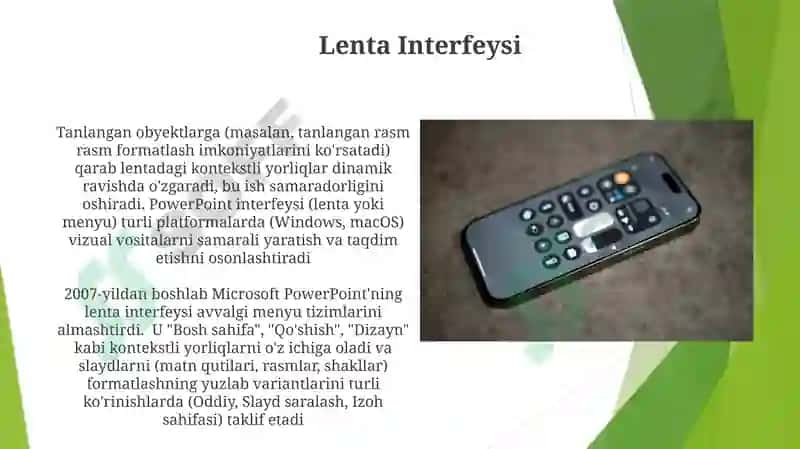 PowerPoint dasturini interfeysi va menyulari 4