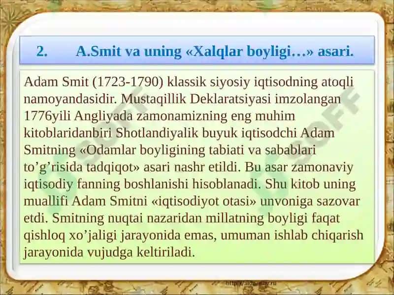 Angliya va fransiya klassik maktabning rivojlanishi 4