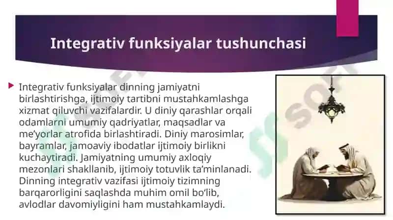 Dinning jamiyatdagi integrativ va dezintegrativ funksiyalari 4