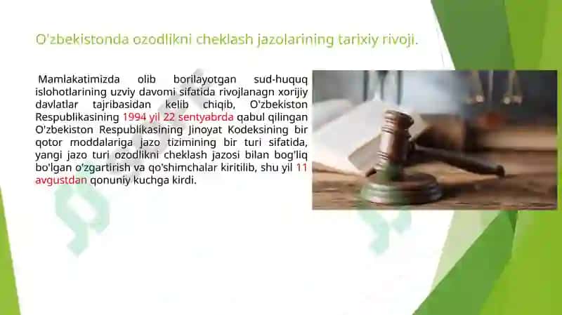 Ozodlikni cheklash jazolari 4
