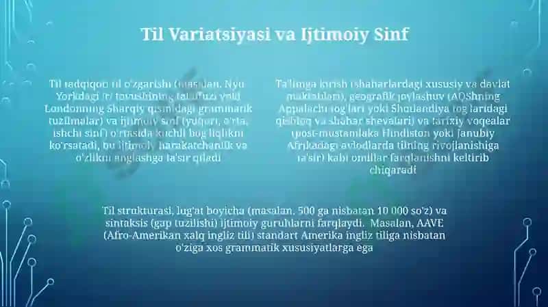 Jamiyat tuzilishi va til tuzilishi: korrelatsiya va diffirentatsiya 4