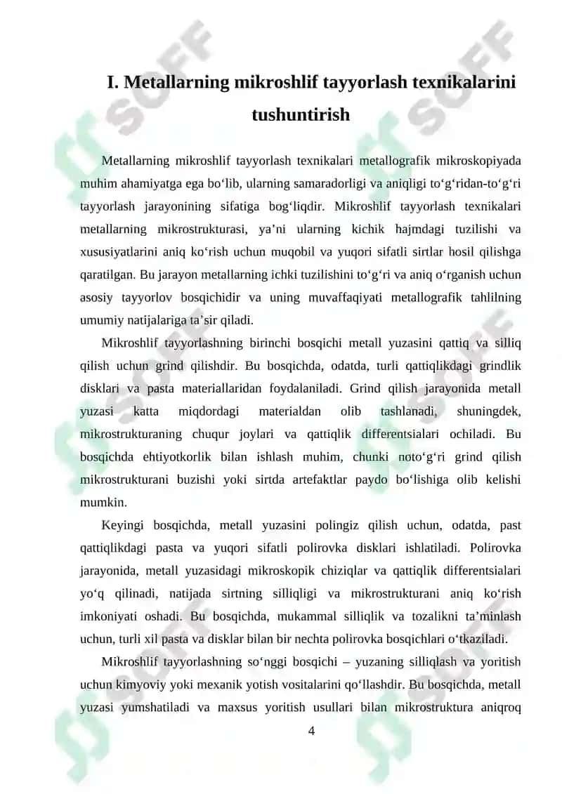 Mikroshlif Tayyorlash va Metallografik Mikroskopi 4