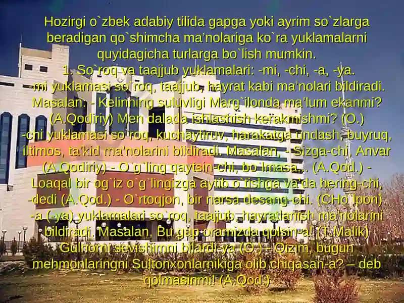Yuklamalar va ularning grammatik xususiyatlari 4