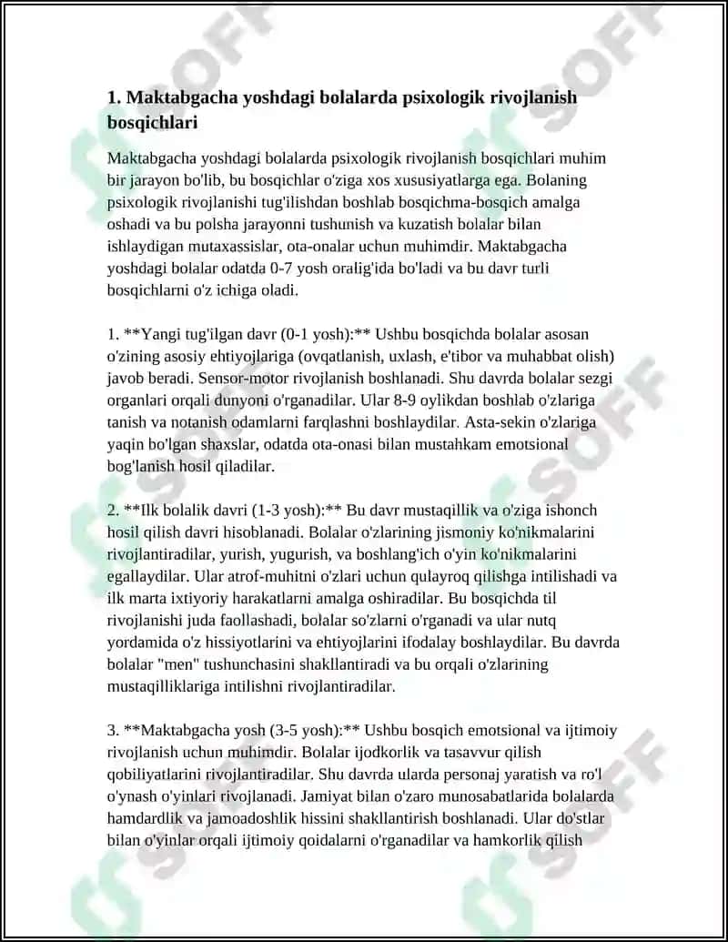 MAKTABGACHA YOSHDAGI BOLALARNI PSIXOLOGIK-PEDAGOGIK O'RGANISH 4