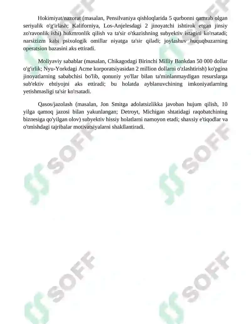 Jinoyatning subyektiv tomoni tushunchasi 4