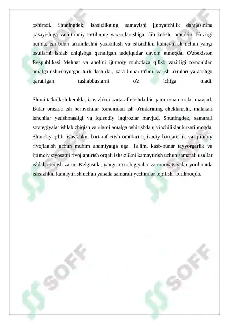 Ishsizlikni bartaraf etish omillari 4