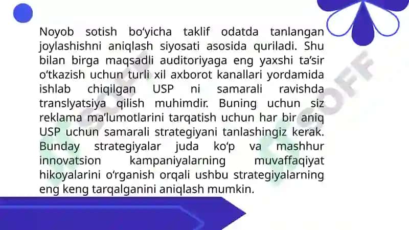 Mavzu:Innovatsion mahsulotni bozorga chiqarish  strategiyalari 4