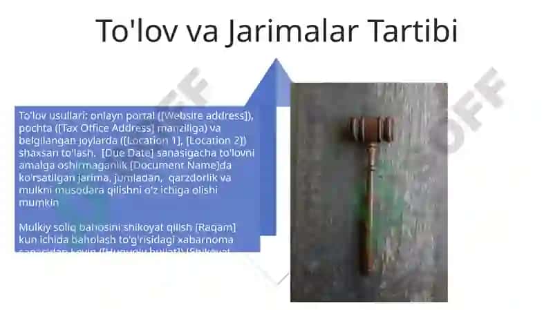 Yuridik shaxslar uchun mulk solig'i baholari 4