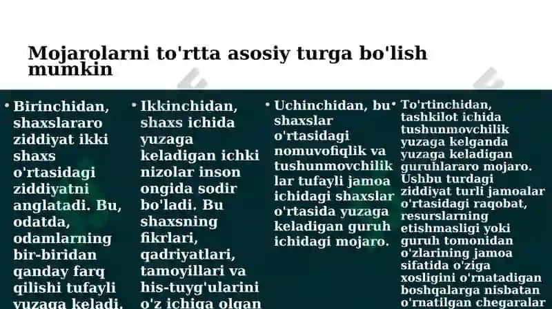 TURIZM SOHASIDA NIZOLAR VA ULARNING HAL ETISH TARTIBI 4