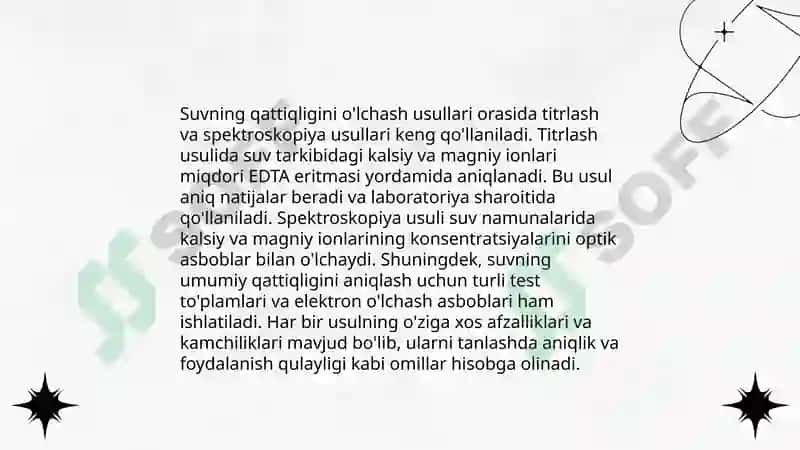 Suvning qattiqligi va uni yumshatishning texnikadagi ahamyati 4