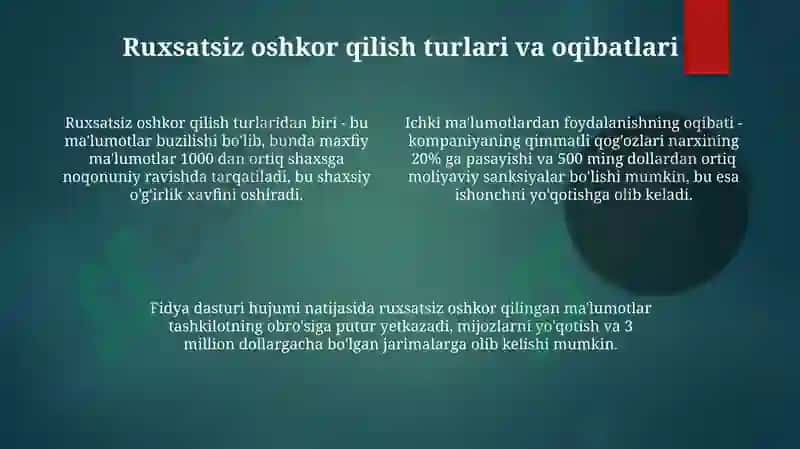 Ruxsatsiz oshkor qilish 4