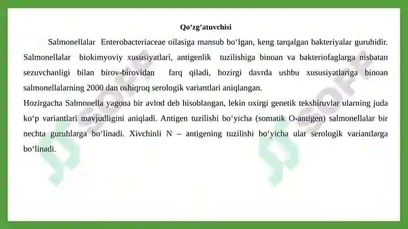 Salmonellyoz epidemiologiyasi va profilaktikasi 4