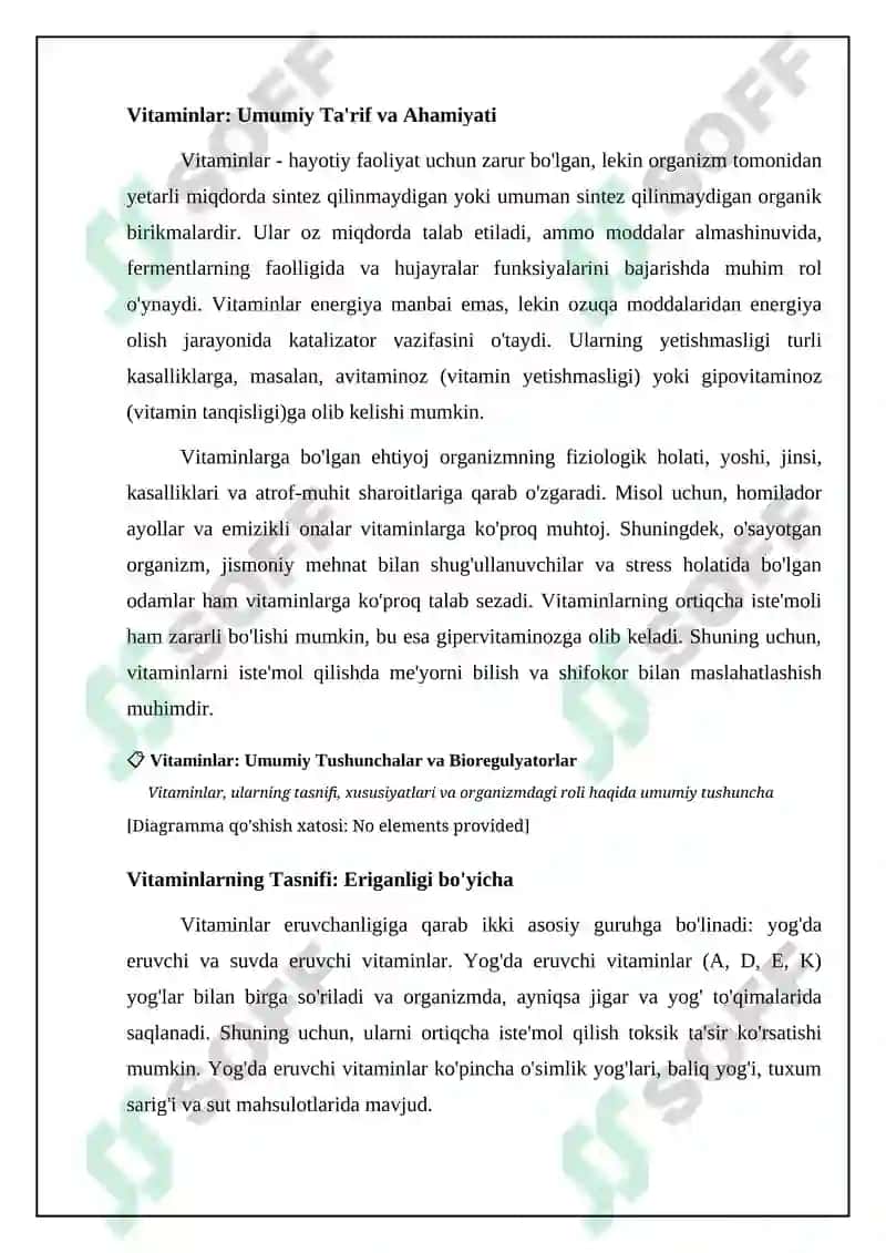 Vitaminlar. Kichik bioboshqaruvchilar haqida umumiy tushunchalar 4