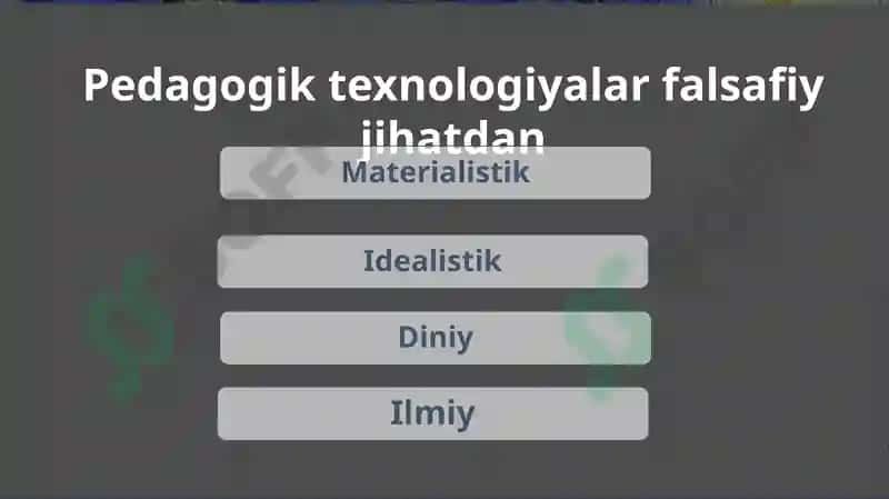 Pedagogik texnologiyalar va Pedagogik mahorat 4