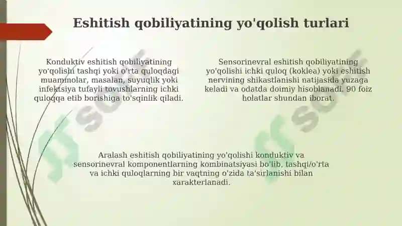 Eshitish qobiliyatining yo'qolish sabablari 4