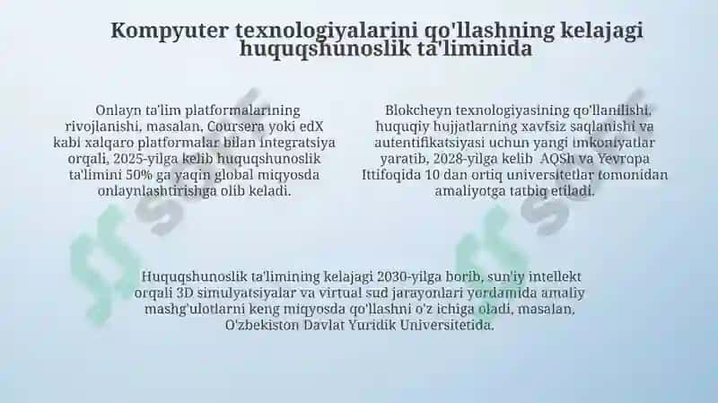Huquq fanlarini o'qitishda kompyuter texnalogiyalaridan foydalanish 4