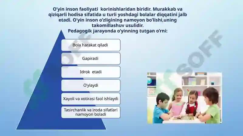 Mavzu: O'yin bog'cha yoshidagi yetakchi faoliyat sifatida 4