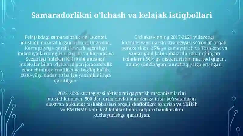 Oʻzbekistonda korrupsiyaga qarshi kurash siyosati 4