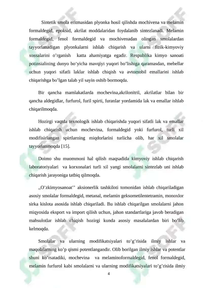 Melamin furfurol smolasini olish va xossalarini o’rganish 4