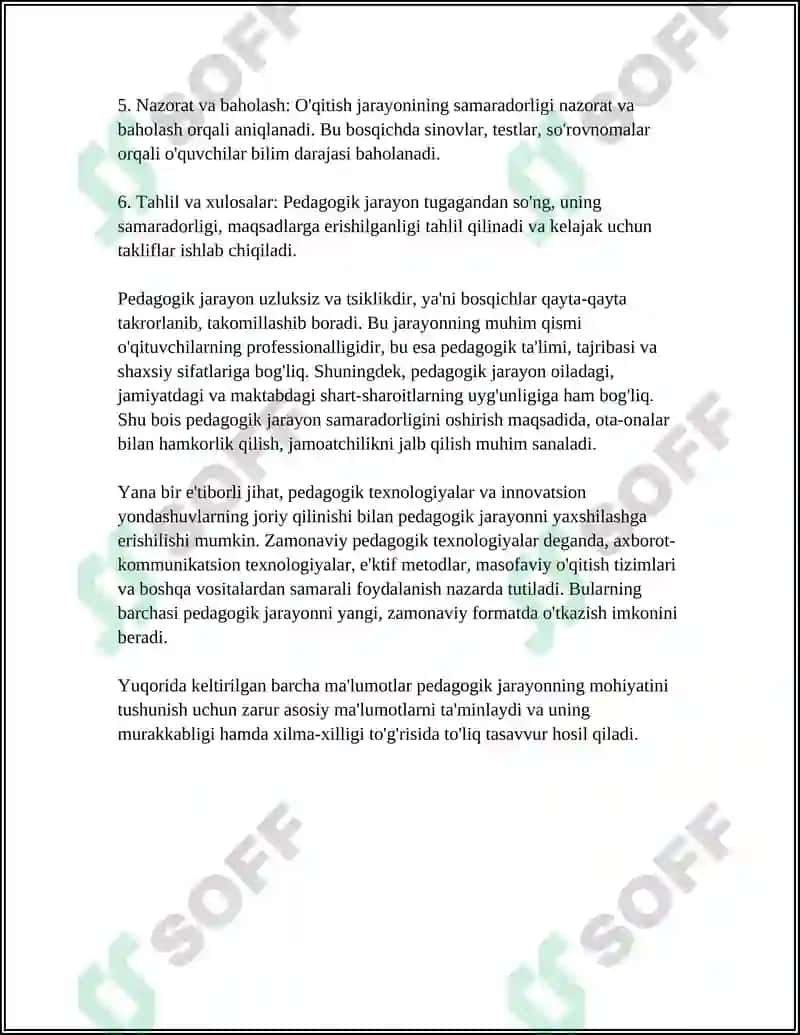 BIR BUTUN PEDAGOGIKALIK JARAYON VA UNING BOSQICHLARI 4