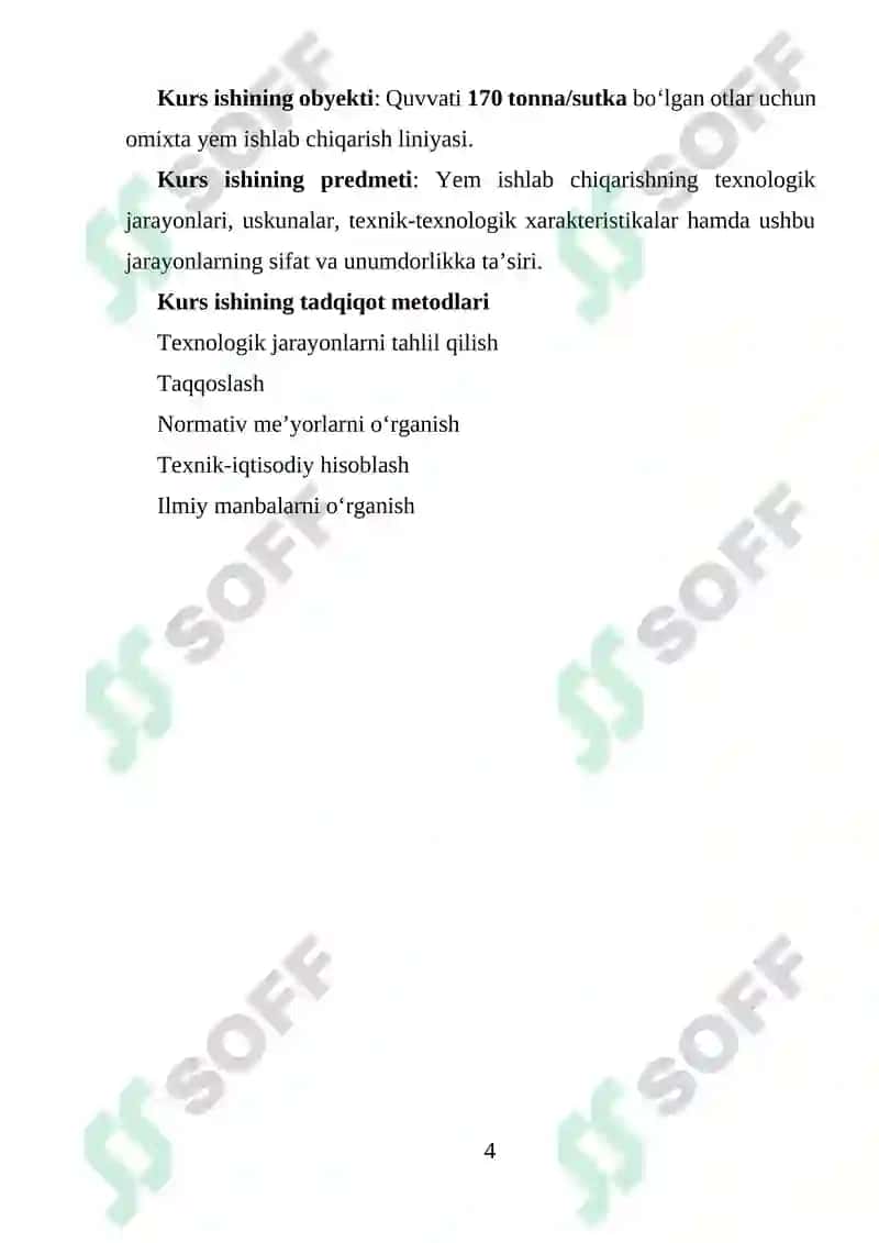 Omixta yem ishlab chiqarish texnologiyasi 4