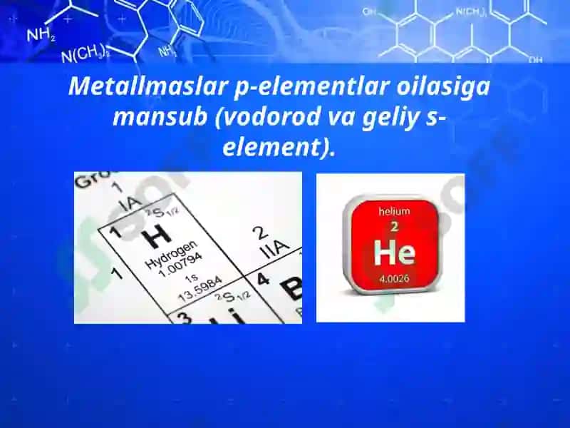 Metallmaslarning kimyoviy elementlardagi o‘rni 4